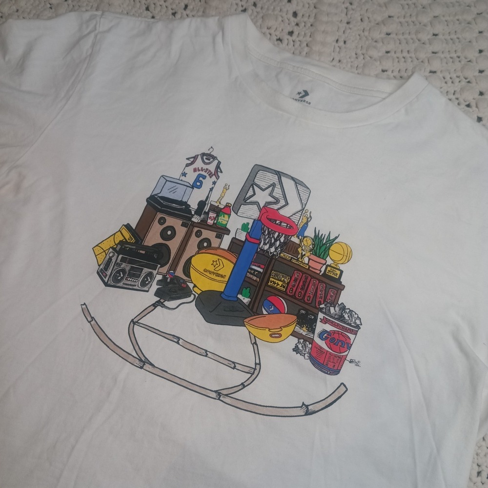 Rare Converse Sample Shirt Mens XL Short Sleeve Streetwear Hoops Skater Graphic‎